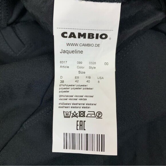 Cambio Jaqueline Black Relaxed Fit Drawstring Tapered Pants Comfort Stretch 8 - Picture 6 of 6